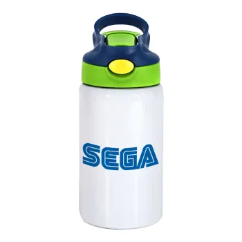 SEGA, Παιδικό παγούρι θερμό, ανοξείδωτο, με καλαμάκι ασφαλείας, πράσινο/μπλε (350ml)