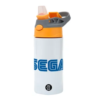 SEGA, Παιδικό παγούρι θερμό, ανοξείδωτο, με καλαμάκι ασφαλείας, Πορτοκαλί/Γκρι (360ml) BPA-FREE