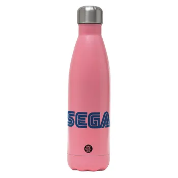 SEGA, Μεταλλικό παγούρι θερμός Ροζ Ματ (Stainless steel), διπλού τοιχώματος, 500ml
