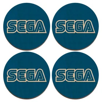 SEGA, ΣΕΤ x4 Σουβέρ ξύλινα στρογγυλά plywood (9cm)