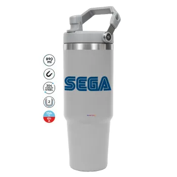 SEGA, ΓΚΡΙ χρώματος Θερμός Ανοξείδωτο 890ml (30oz) με χερούλι