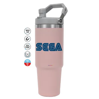 SEGA, ΡΟΖ χρώματος Θερμός Ανοξείδωτο 890ml (30oz) με χερούλι