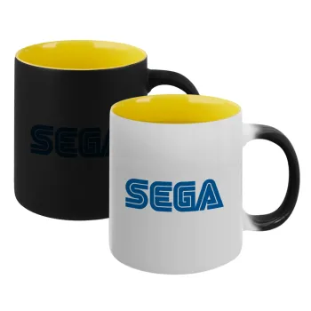 SEGA, Κούπα Μαγική εσωτερικό κίτρινη, κεραμική 330ml που αλλάζει χρώμα με το ζεστό ρόφημα