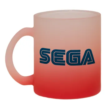 SEGA, Κούπα γυάλινη δίχρωμη με βάση το κόκκινο ματ, 330ml