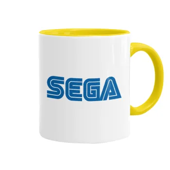 SEGA, Κούπα χρωματιστή κίτρινη, κεραμική, 330ml
