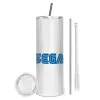 Tumbler ποτήρι θερμό από ανοξείδωτο ατσάλι 600ml, με μεταλλικό καλαμάκι & βούρτσα καθαρισμού
