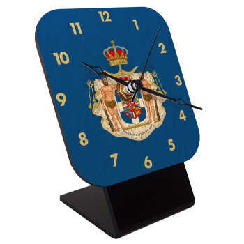 Hellas kingdom, Quartz Table clock in natural wood (10cm)