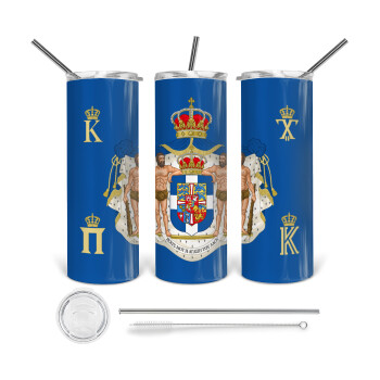 Hellas kingdom, Tumbler stainless steel 600ml, with metal straw & cleaning brush