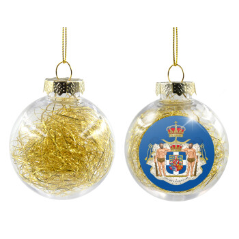 Hellas kingdom, Χριστουγεννιάτικη μπάλα δένδρου διάφανη με χρυσό γέμισμα 8cm