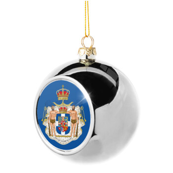 Hellas kingdom, Silver 8cm Christmas tree ball ornament