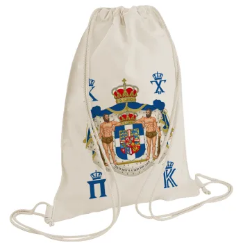 Hellas kingdom, Backpack bag GYMBAG natural (28x40cm)