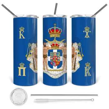 Hellas kingdom, Tumbler stainless steel 600ml, with metal straw & cleaning brush