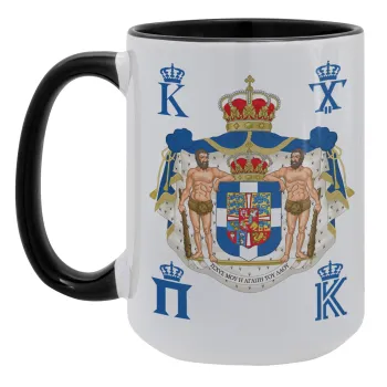 Hellas kingdom, Κούπα Mega 15oz, κεραμική Μαύρη, 450ml