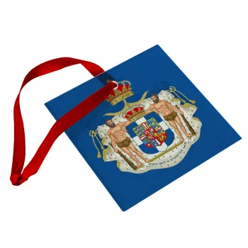 Hellas kingdom, Christmas ornament, glass square ornament 9x9cm