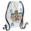 Backpack pouch GYMBAG white, with pocket (40x48cm) & thick cords