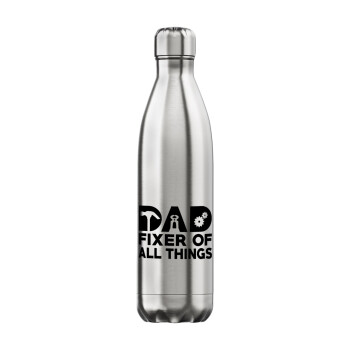 DAD, fixer of all thinks, Inox (Stainless steel) hot metal mug, double wall, 750ml