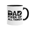 DAD, fixer of all thinks, Mug colored black, ceramic, 330ml