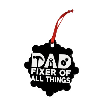 DAD, fixer of all thinks, Στολίδι Χριστουγεννιάτικο στολίδι snowflake ξύλινο 7.5cm