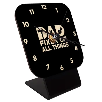 DAD, fixer of all thinks, Quartz Table clock in natural wood (10cm)