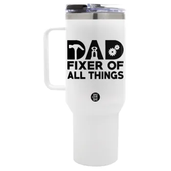 DAD, fixer of all thinks, Mega Tumbler με καπάκι, διπλού τοιχώματος (θερμό) 1,2L