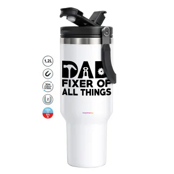 DAD, fixer of all thinks, Mega Stainless steel Tumbler with lid, double wall 1,2L