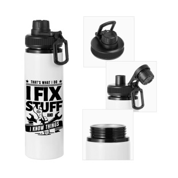 I fix stuff, Metal water bottle with safety cap, aluminum 850ml