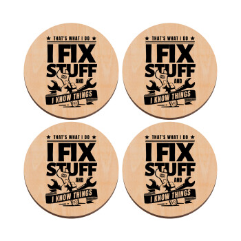 I fix stuff, ΣΕΤ x4 Σουβέρ ξύλινα στρογγυλά plywood (9cm)