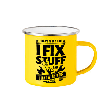I fix stuff, Yellow Enamel Metallic Cup 360ml