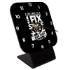 Quartz Wooden table clock with hands (10cm)