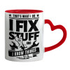 Mug heart red handle, ceramic, 330ml
