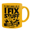 Ceramic coffee mug yellow, 330ml