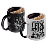 Color changing magic Mug, ceramic, 330ml when adding hot liquid inside, the black colour desappears (1 pcs)