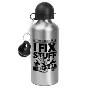 I fix stuff, Metallic water jug, Silver, aluminum 500ml