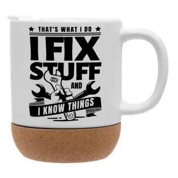 I fix stuff, Κούπα, κεραμική με βάση φελού και καπάκι (ΜΑΤ), 330ml