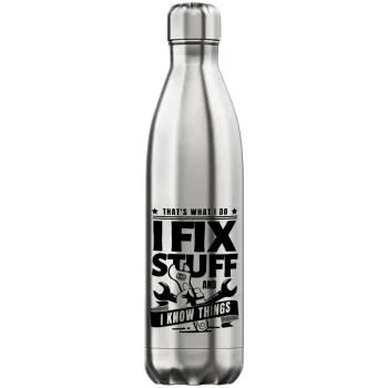 I fix stuff, Inox (Stainless steel) hot metal mug, double wall, 750ml