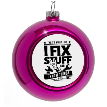 I fix stuff, Στολίδι Χριστουγεννιάτικη μπάλα δένδρου Μωβ 8cm