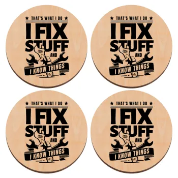 I fix stuff, ΣΕΤ x4 Σουβέρ ξύλινα στρογγυλά plywood (9cm)
