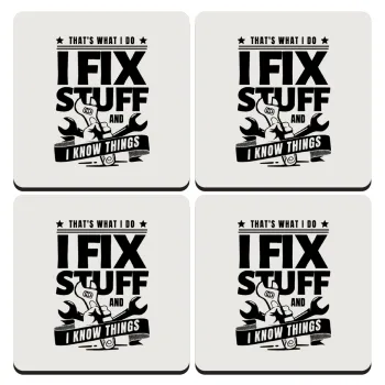 I fix stuff, ΣΕΤ 4 Σουβέρ ξύλινα τετράγωνα (9cm)