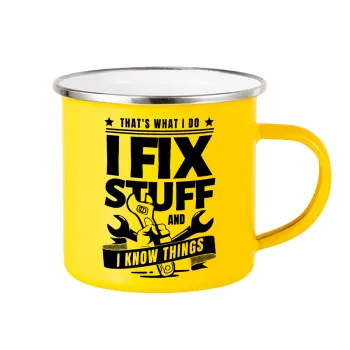 I fix stuff, Yellow Enamel Metallic Cup 360ml