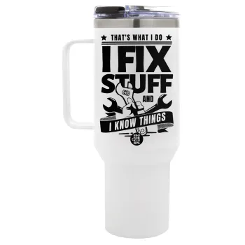 I fix stuff, Mega Stainless steel Tumbler with lid, double wall 1,2L