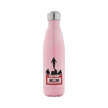 Running up that hill, Stranger Things, Metal mug thermos Pink Iridiscent (Stainless steel), double wall, 500ml