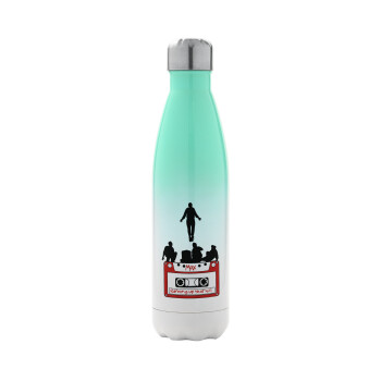 Running up that hill, Stranger Things, Metal mug thermos Green/White (Stainless steel), double wall, 500ml