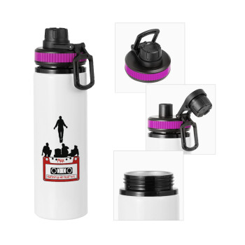 Running up that hill, Stranger Things, Metallic water bottle with safety lid, 850ml aluminum