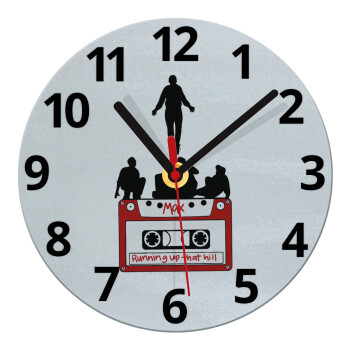 Running up that hill, Stranger Things, Ρολόι τοίχου γυάλινο (20cm)