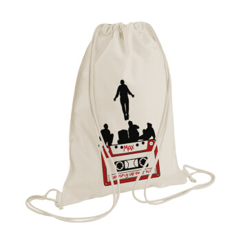 Running up that hill, Stranger Things, Backpack bag GYMBAG natural (28x40cm)