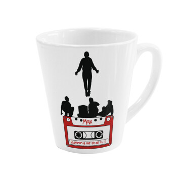 Running up that hill, Stranger Things, Κούπα κωνική Latte Λευκή, κεραμική, 300ml