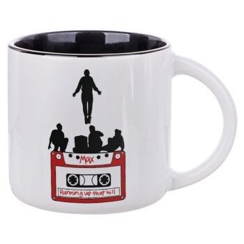 Running up that hill, Stranger Things, Κούπα κεραμική 400ml Λευκή/Μαύρη