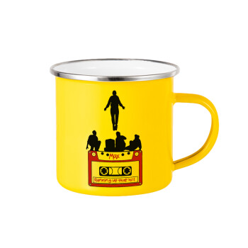 Running up that hill, Stranger Things, Κούπα Μεταλλική εμαγιέ Κίτρινη 360ml