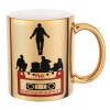 Mug ceramic, gold mirror, 330ml