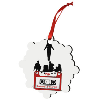 Running up that hill, Stranger Things, Christmas ornament snowflake wooden 7.5cm